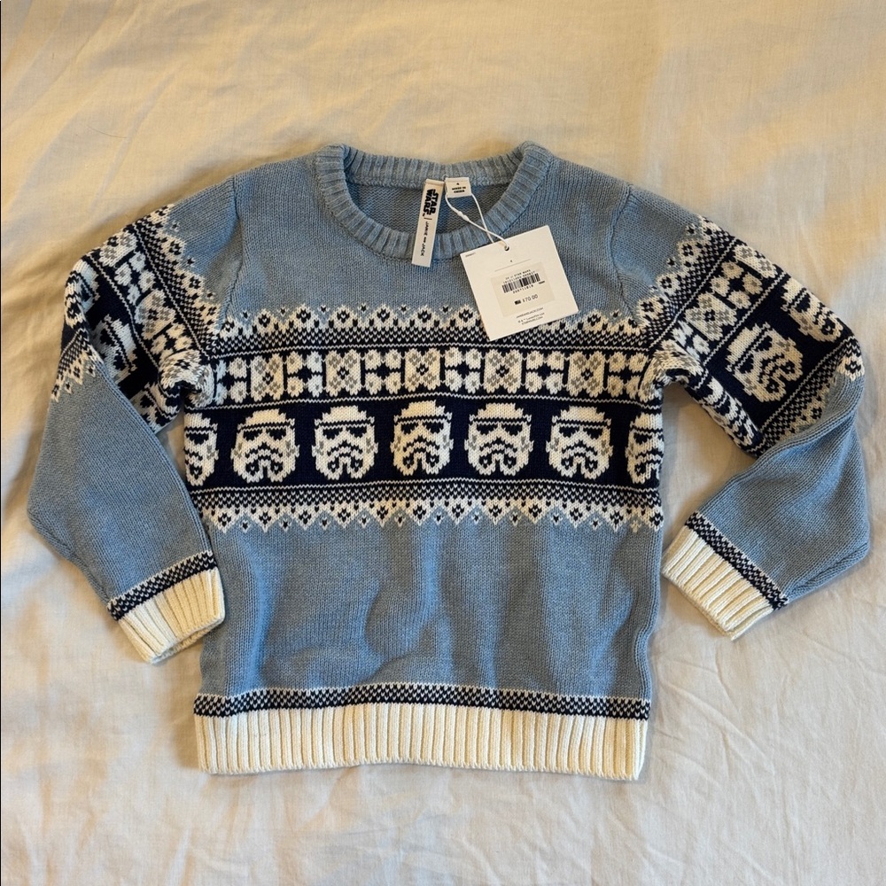 Janie and Jack Blue and White Star Wars Sweater